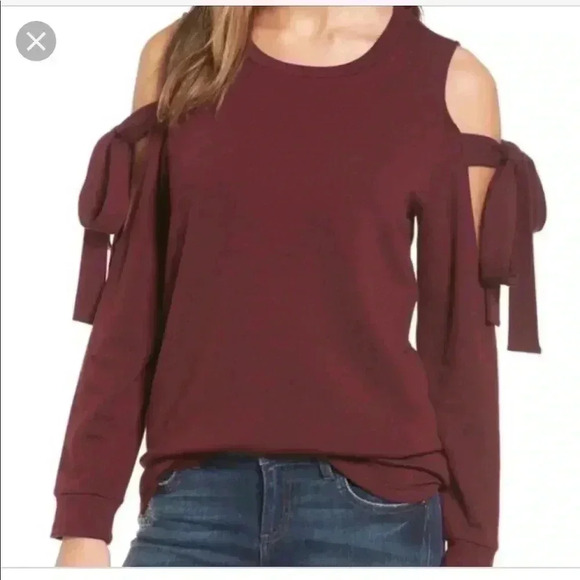 Pleione Cold Shoulder Sweatshirt Size S - Picture 1 of 6